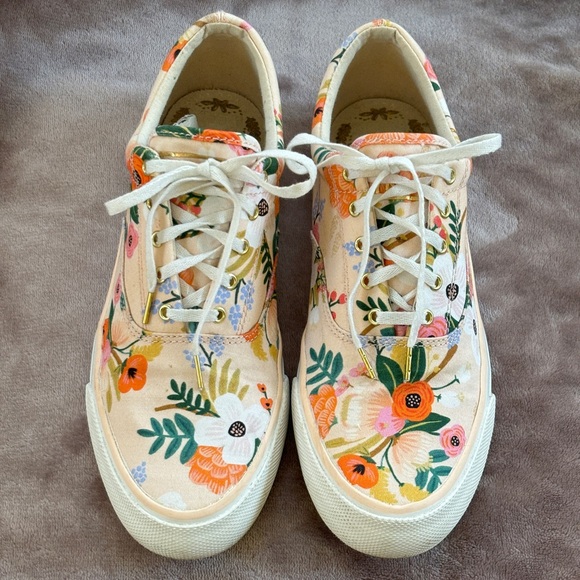 Keds x Rifle Paper Co Peach Floral Lace Up Sneakers Size 9 from Anthropologie - Picture 4 of 15